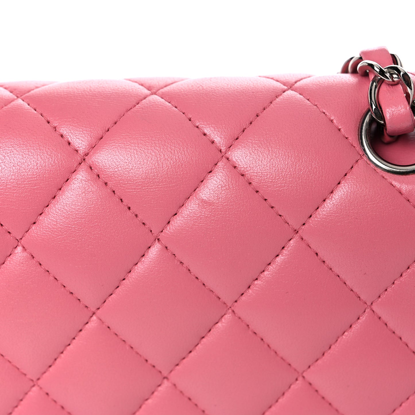 Lambskin Quilted Medium Double Flap Pink