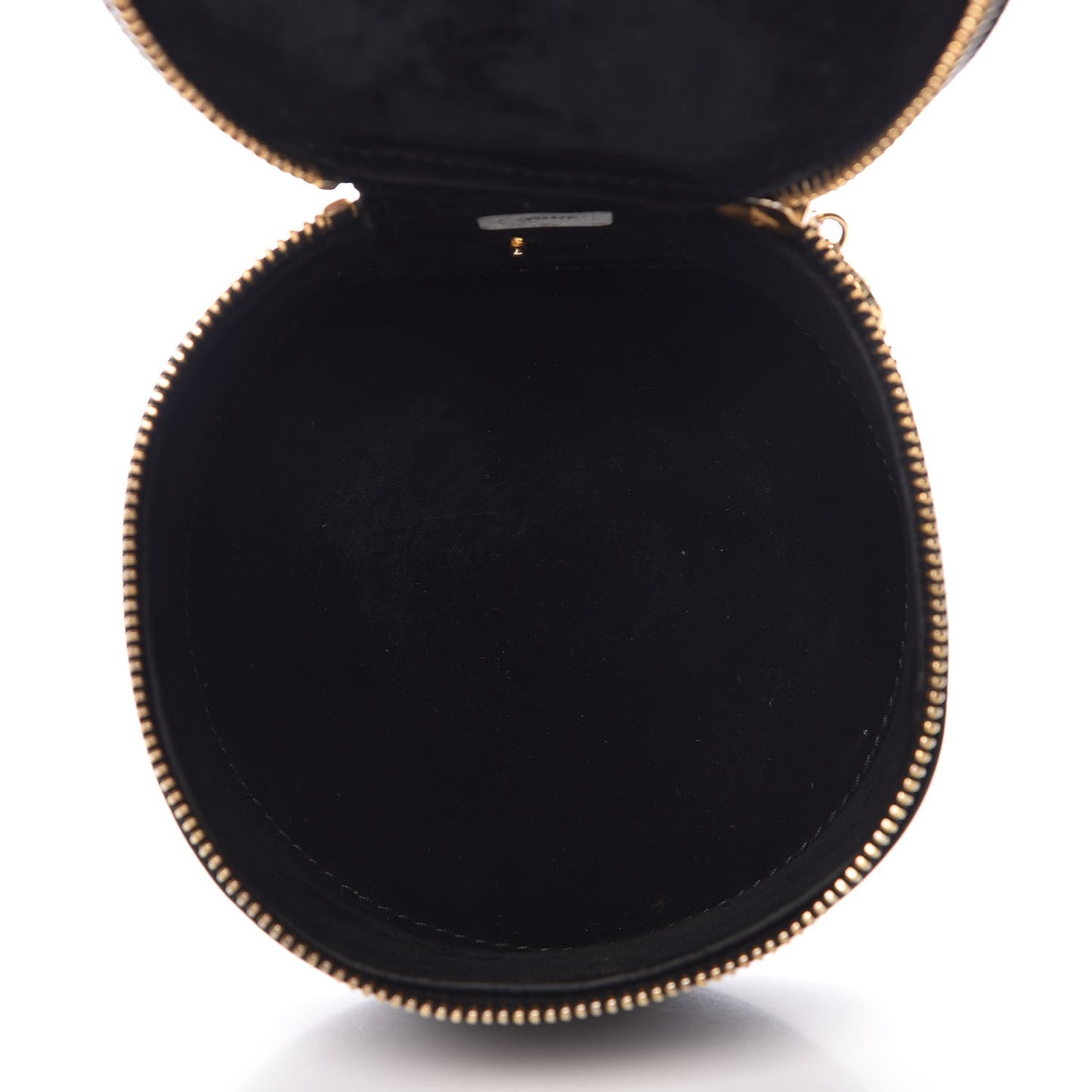 Lambskin Round Jewelry Travel Case Black