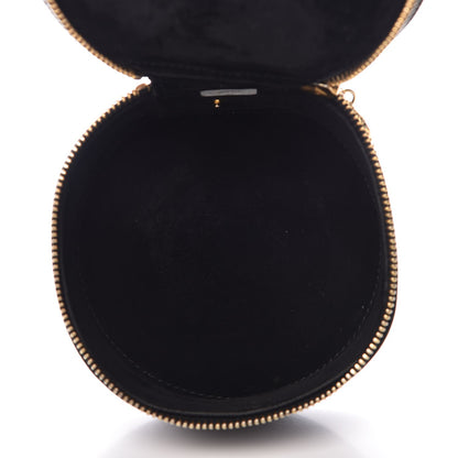 Chanel Lambskin Round Jewelry Travel Case Black 5 of 8