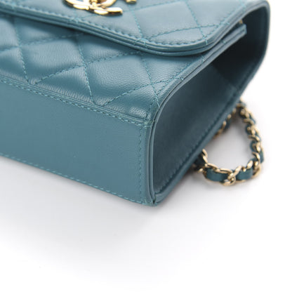 Chanel Lambskin Quilted Mini Trendy CC Chain Wallet Blue 8 of 8