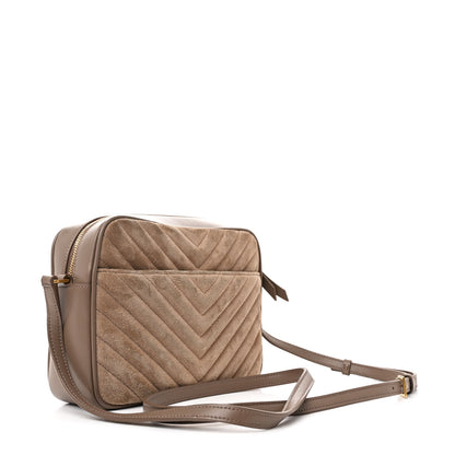 Saint Laurent Suede Matelasse Monogram Lou Camera Bag Taupe 3 of 10