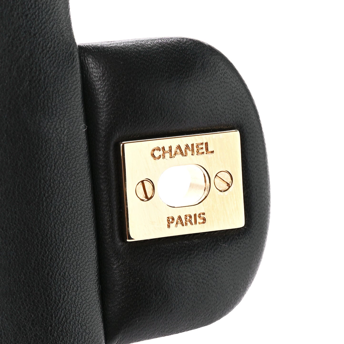 Lambskin Quilted Medium Double Flap Black