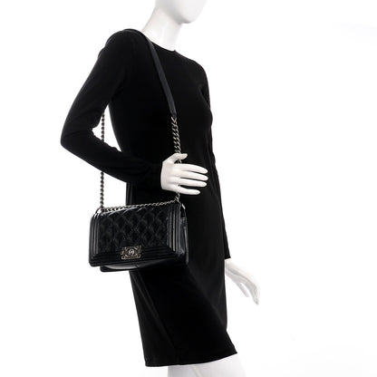 Chanel Calfskin Double Stitch Medium Boy Flap Black 2 of 8
