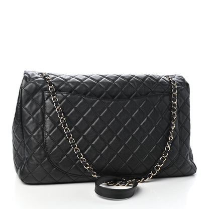 Chanel Calfskin Quilted XXL Travel Flap Bag Black 3 of 9