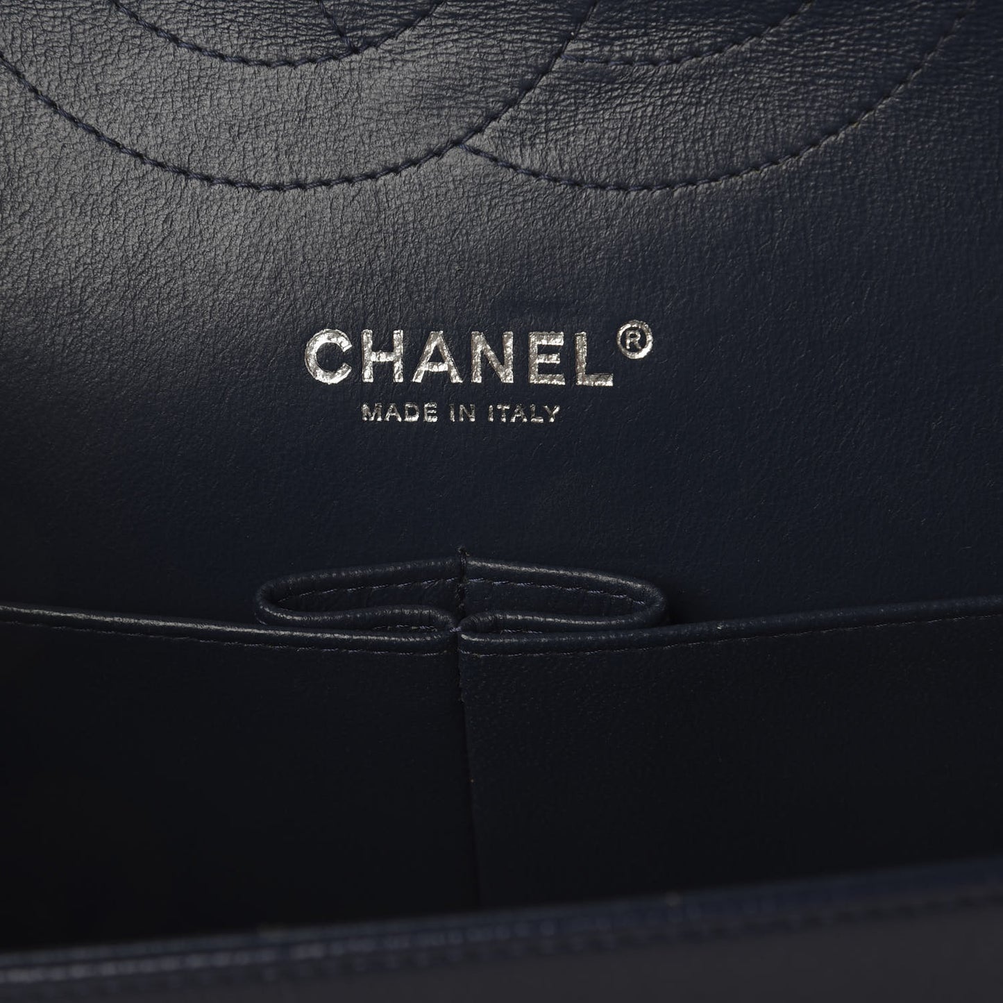 Caviar Quilted Jumbo Double Flap Navy Blue