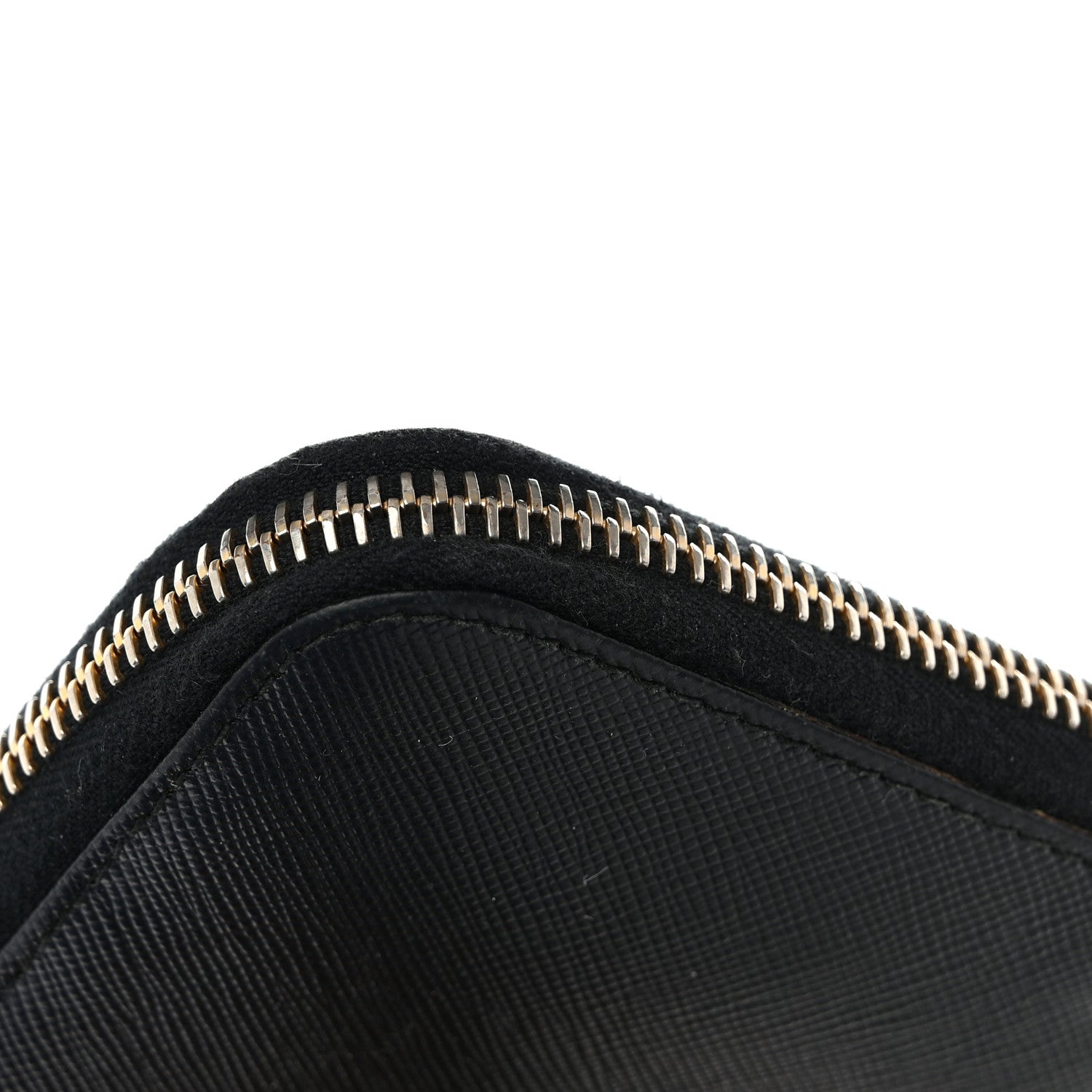 Prada Saffiano Metal Zip Around Wallet Black 13 of 15