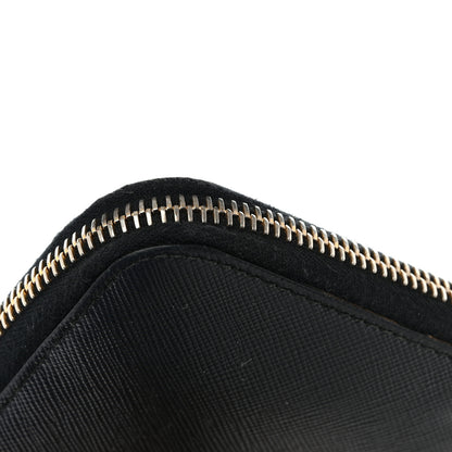 Prada Saffiano Metal Zip Around Wallet Black 13 of 15
