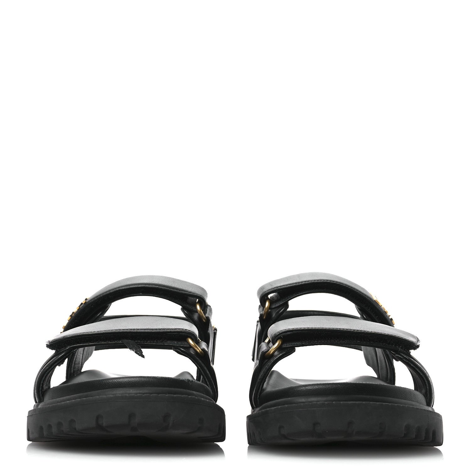 Christian Dior Lambskin Dioract 10mm Sandals 37.5 Black 3 of 10