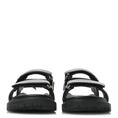 Christian Dior Lambskin Dioract 10mm Sandals 37.5 Black 3 of 10