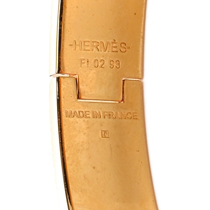 Hermes Enamel Printed Narrow Clic Clac H Bracelet PM Jaune Or Black 4 of 5
