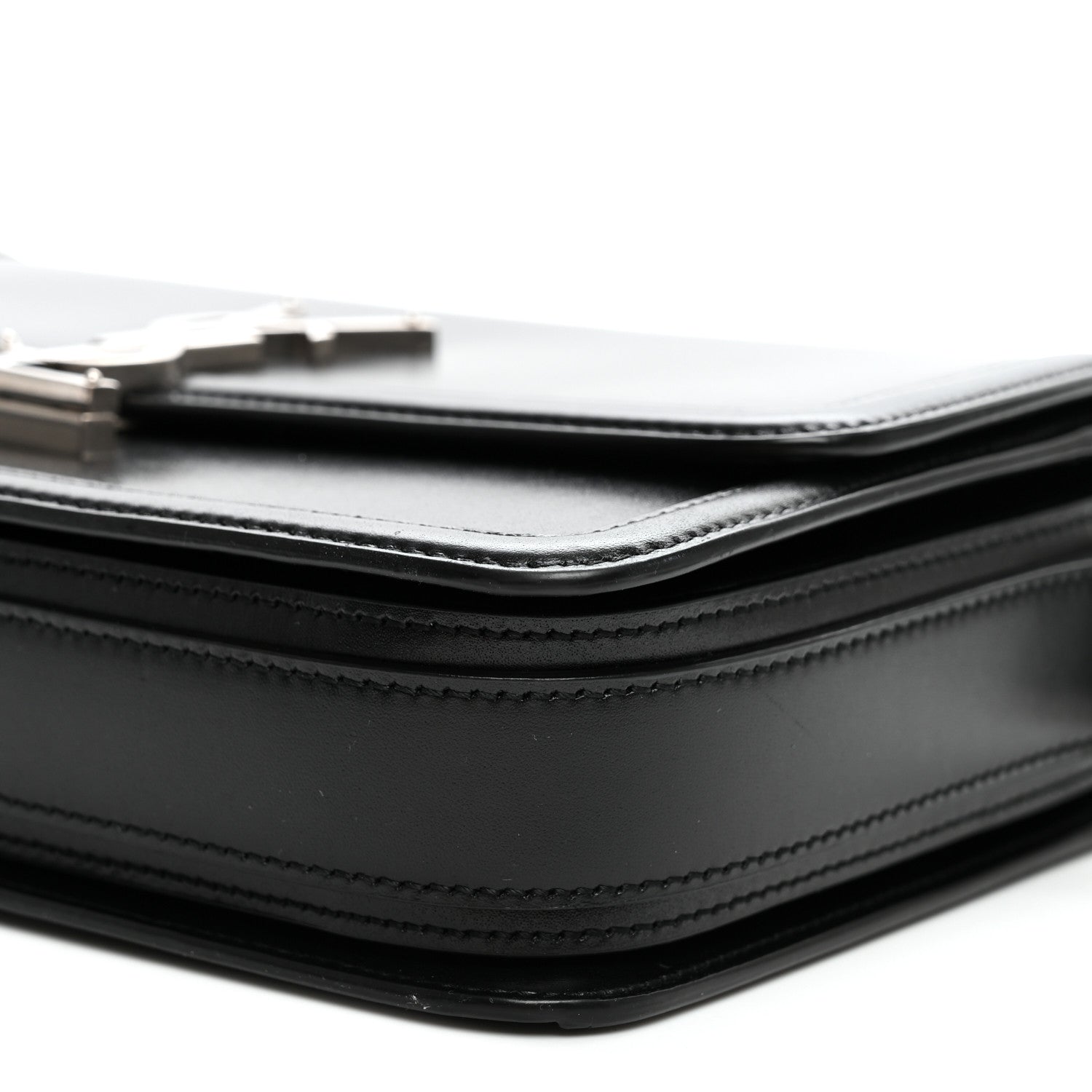 Saint Laurent Box Calfskin Monogram Medium Solferino Satchel Black 9 of 10