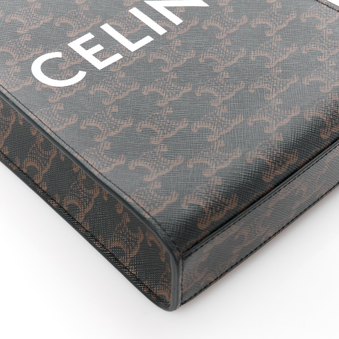 Triomphe Canvas Calfskin Mini Vertical Cabas Tan