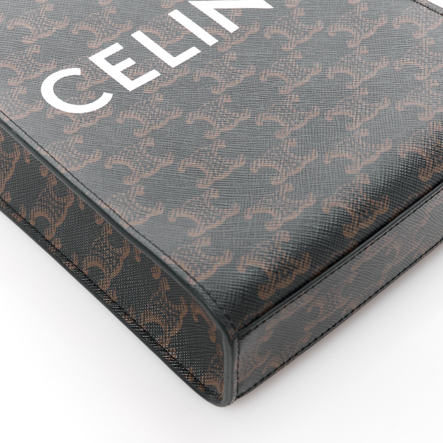 Celine Triomphe Canvas Calfskin Mini Vertical Cabas Tan 8 of 9