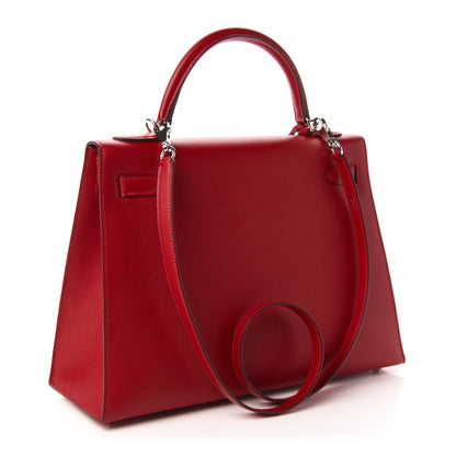 Hermes Epsom Kelly Sellier 32 Rouge Casaque 3 of 11