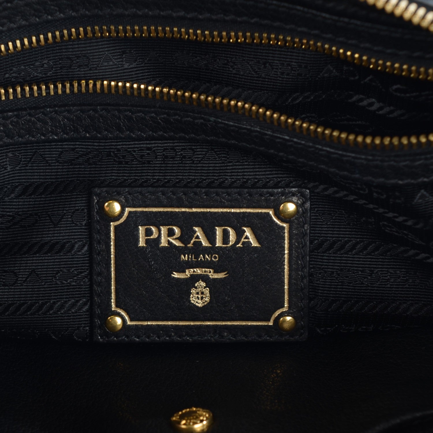 Prada Cervo Deerskin Zip Tote Nero Black 5 of 9