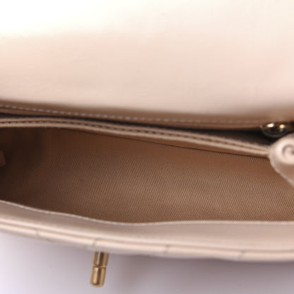 Chanel Calfskin Chevron Quilted Mini Coco Handle Flap Beige 13 of 20