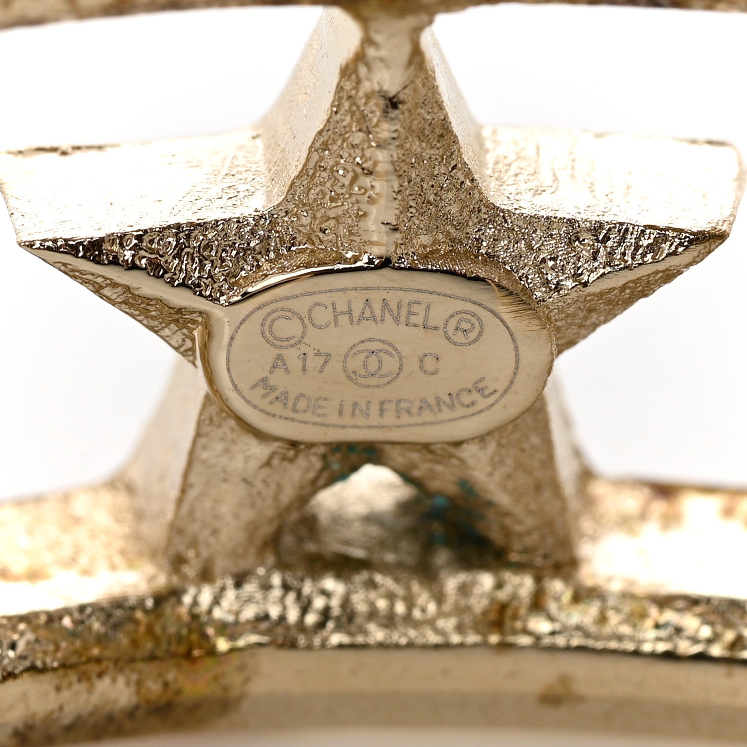 Chanel Crystal Baguette Logo Cuff Bracelet Gold 4 of 4