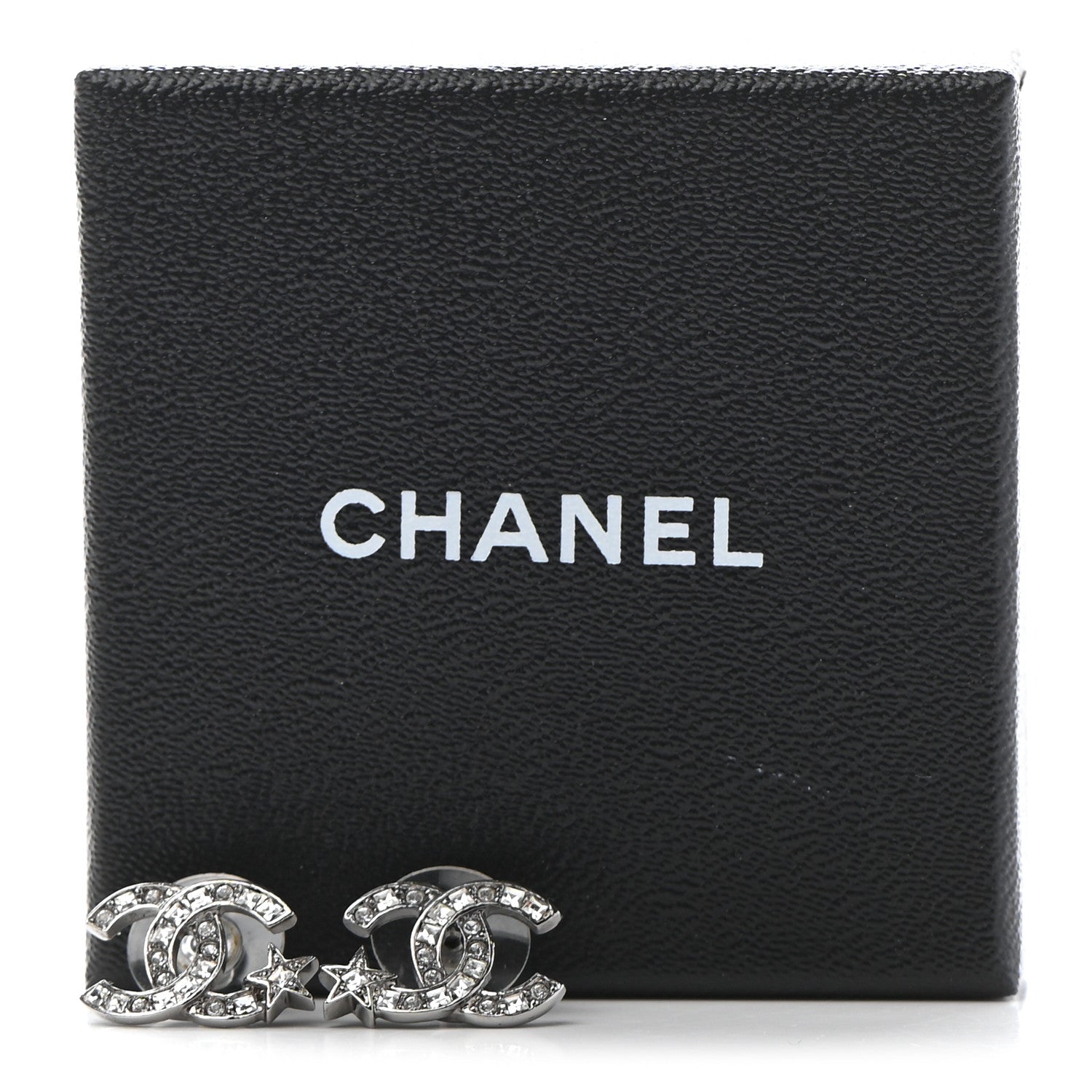 Chanel Crystal CC Starfall Earrings Silver 5 of 5
