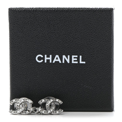 Chanel Crystal CC Starfall Earrings Silver 5 of 5