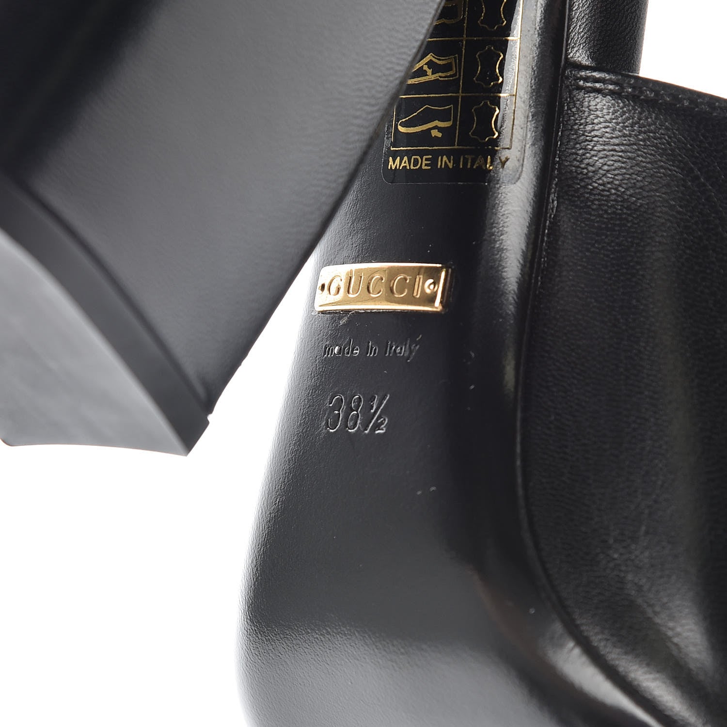 Gucci Malaga Kid Horsebit Princetown High Heel Mules 38.5 Black 7 of 8