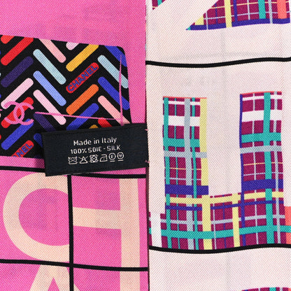 Chanel Silk Twill CC Logo Slim Bandeau Pink Multicolor 3 of 3
