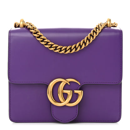 Gucci Knight Calfskin Small GG Marmont Chain Handle Bag Shine Purple 1 of 15