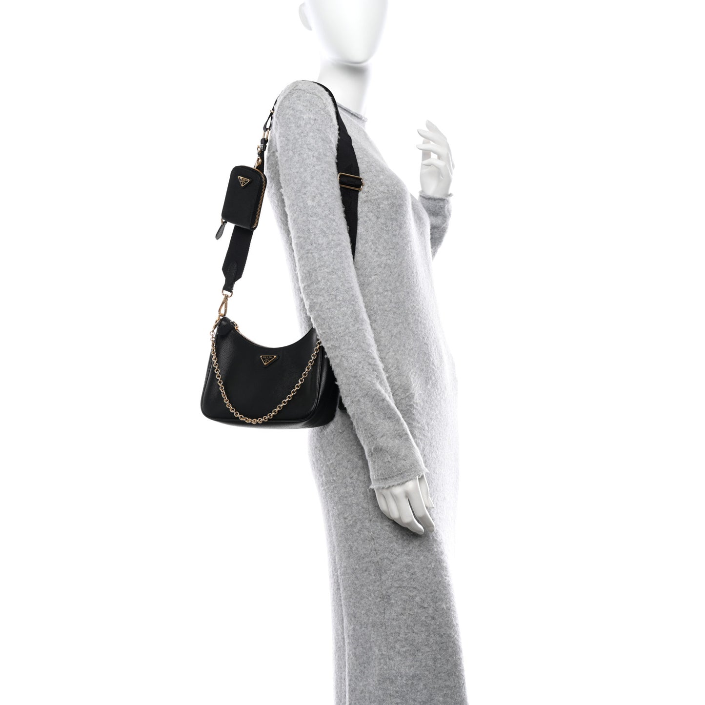 Saffiano Lux Re-Edition 2005 Shoulder Bag Black