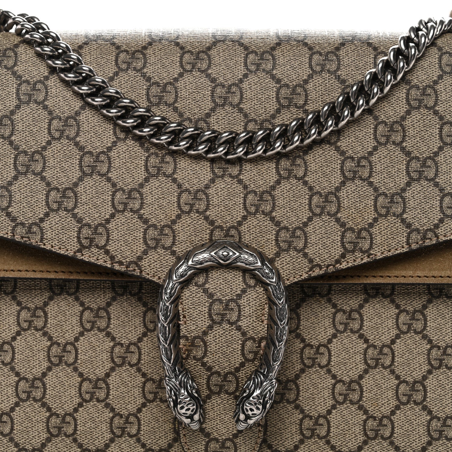 Gucci GG Supreme Monogram Medium Dionysus Shoulder Bag Taupe 8 of 14