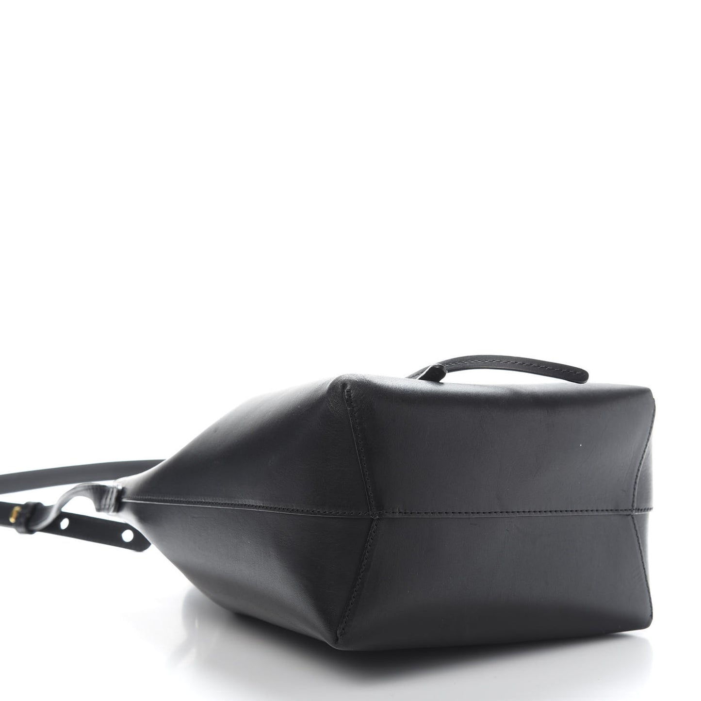 Vegetable Tanned Calfskin Mini Bucket Bag Black Flamma