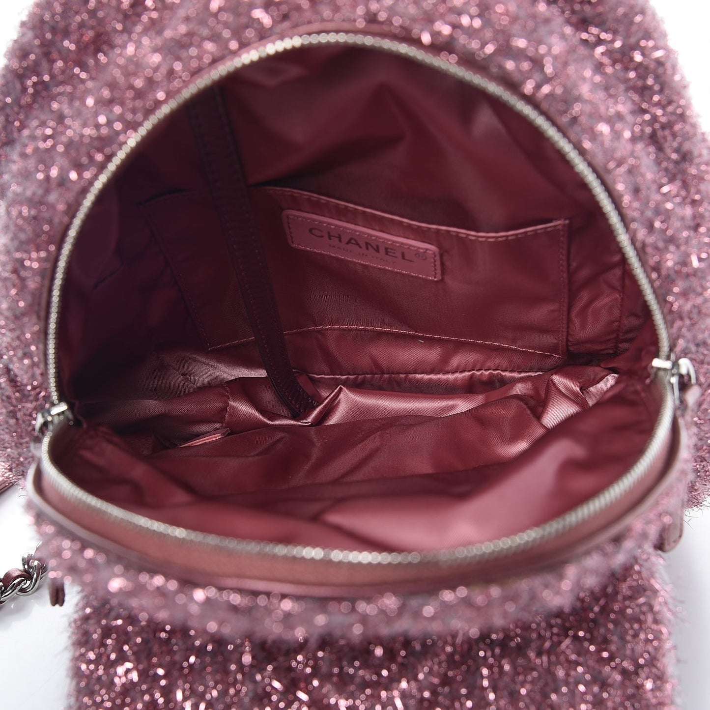 Lurex Knit Mini Pluto Glitter Backpack Pink