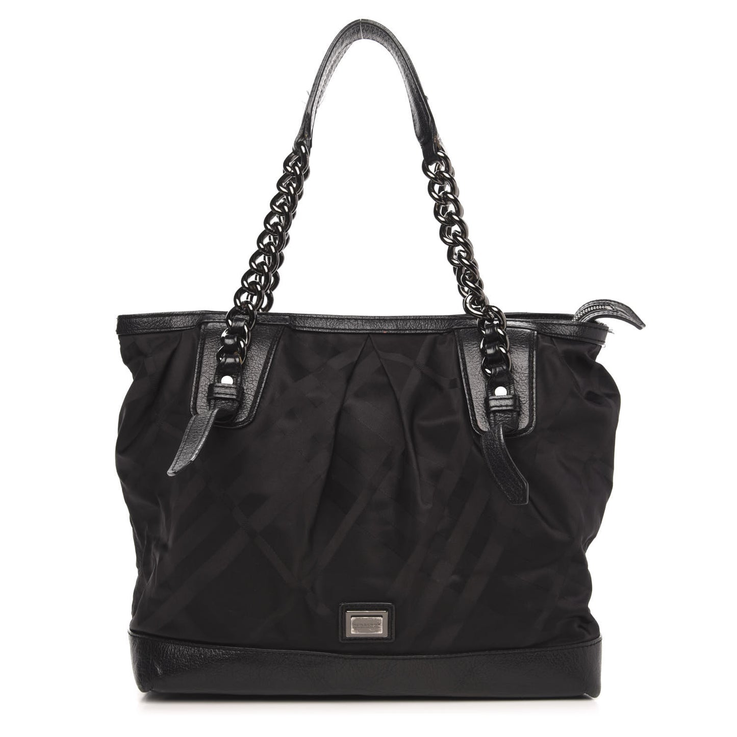 Nylon Tonal Check Torbitt Tote Black
