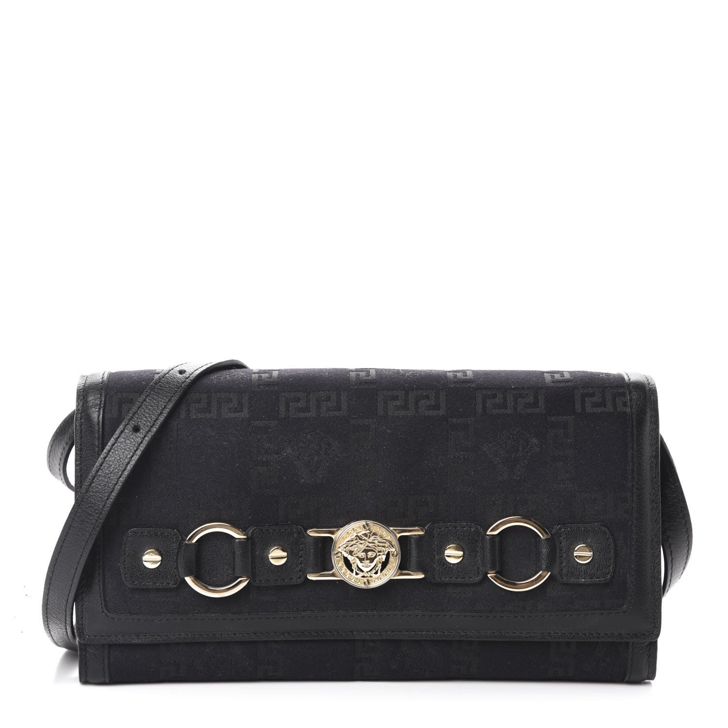 Versace Jacquard Medusa Crossbody Wallet Black 1 of 9