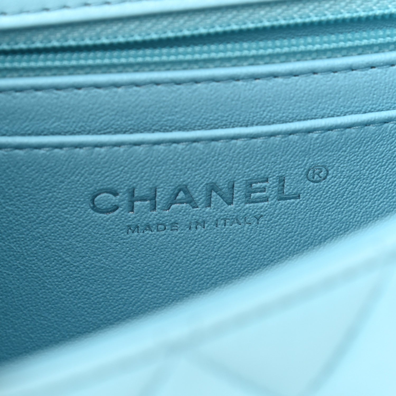 Chanel Lambskin Quilted Mini Rectangular Flap Neon Blue 6 of 9