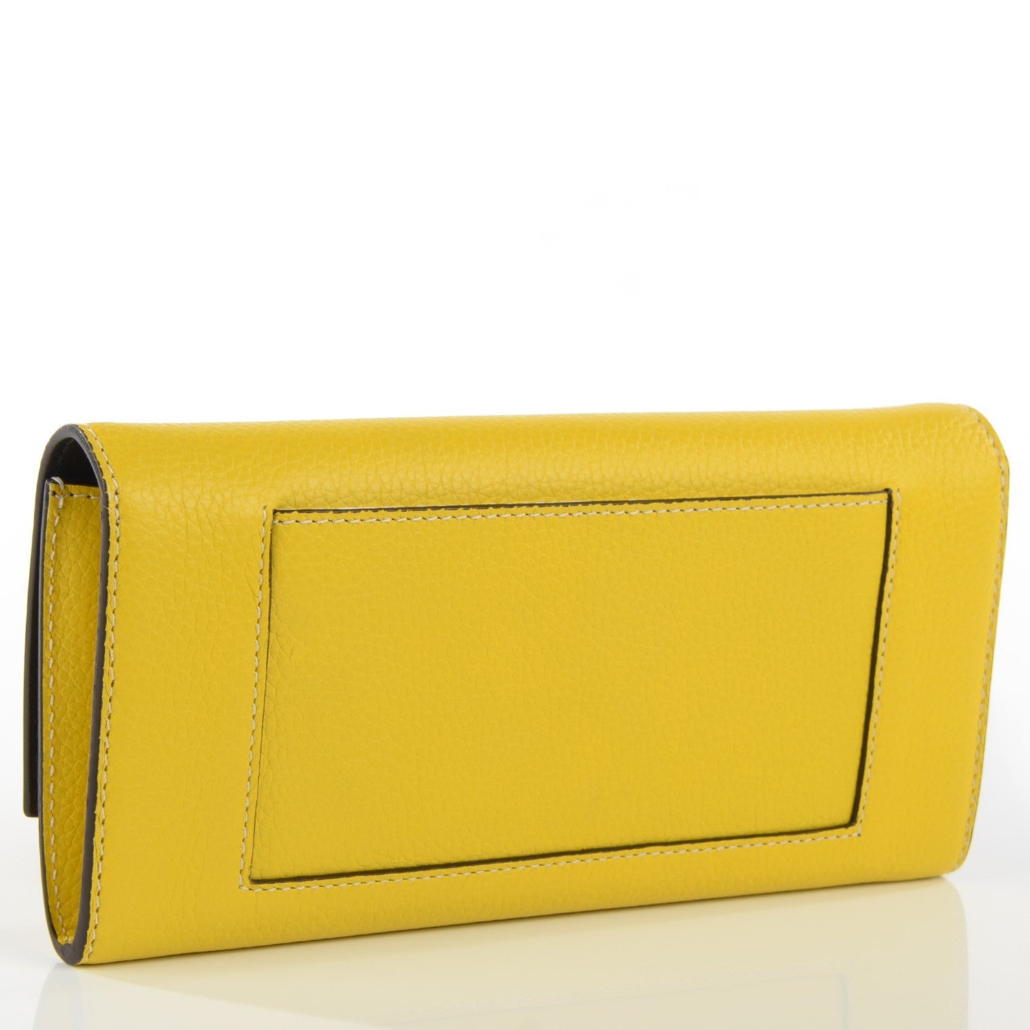 Celine Drummed Calfskin Large Multifunction Flap Wallet Citron 3 of 7