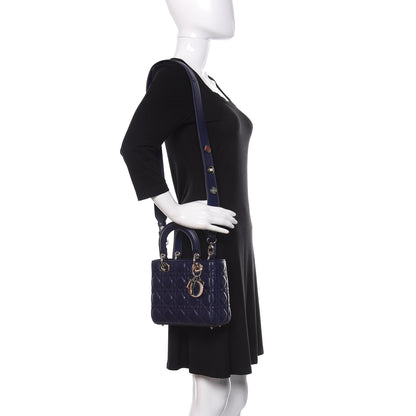 Christian Dior Lambskin Cannage Small Lucky Badges My Lady Dior Navy 2 of 13