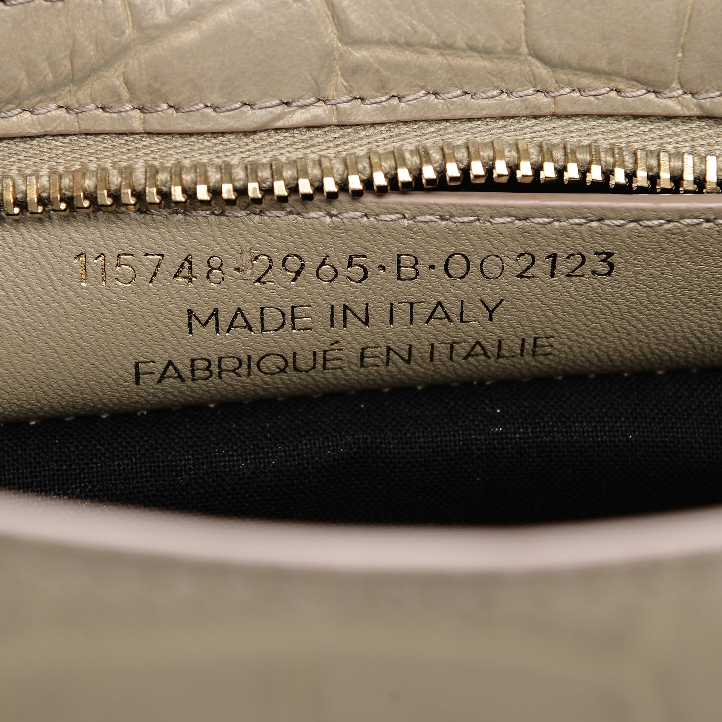 Calfskin Crocodile Embossed Classic Gold Hardware City Beige Latte