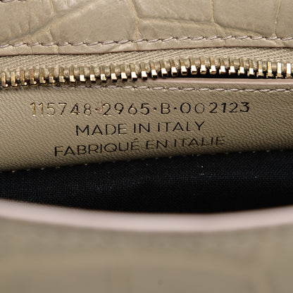 Balenciaga Calfskin Crocodile Embossed Classic Gold Hardware City Beige Latte 7 of 7