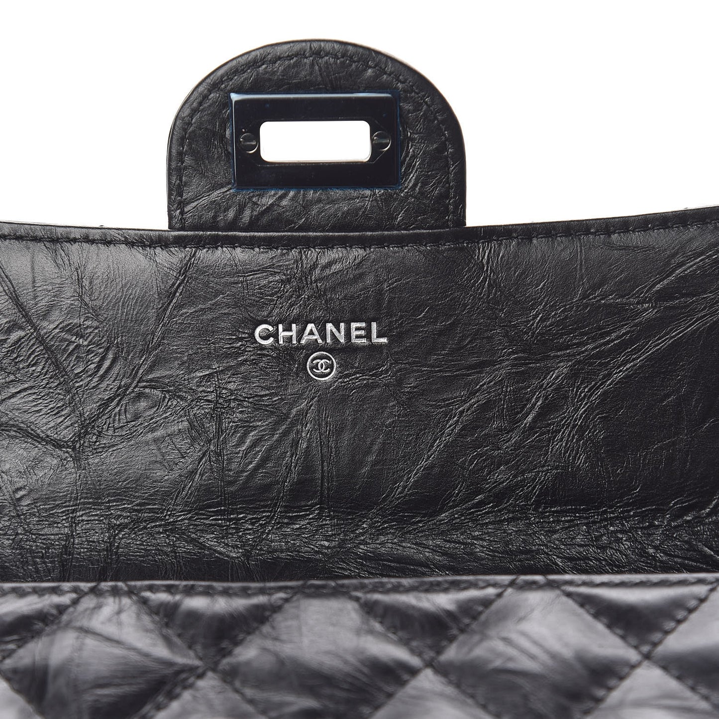 Aged Calfskin Quilted 2.55 Reissue Flap Wallet So Black