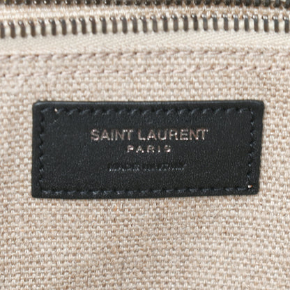 Saint Laurent Linen Calfskin Rive Gauche Tote Optic White 6 of 9