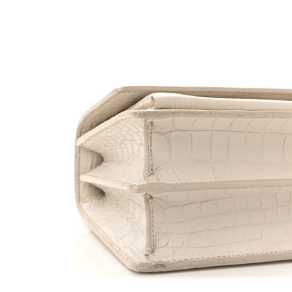 Saint Laurent Calfskin Crocodile Embossed Medium Monogram Sunset Blanc Vintage 8 of 9
