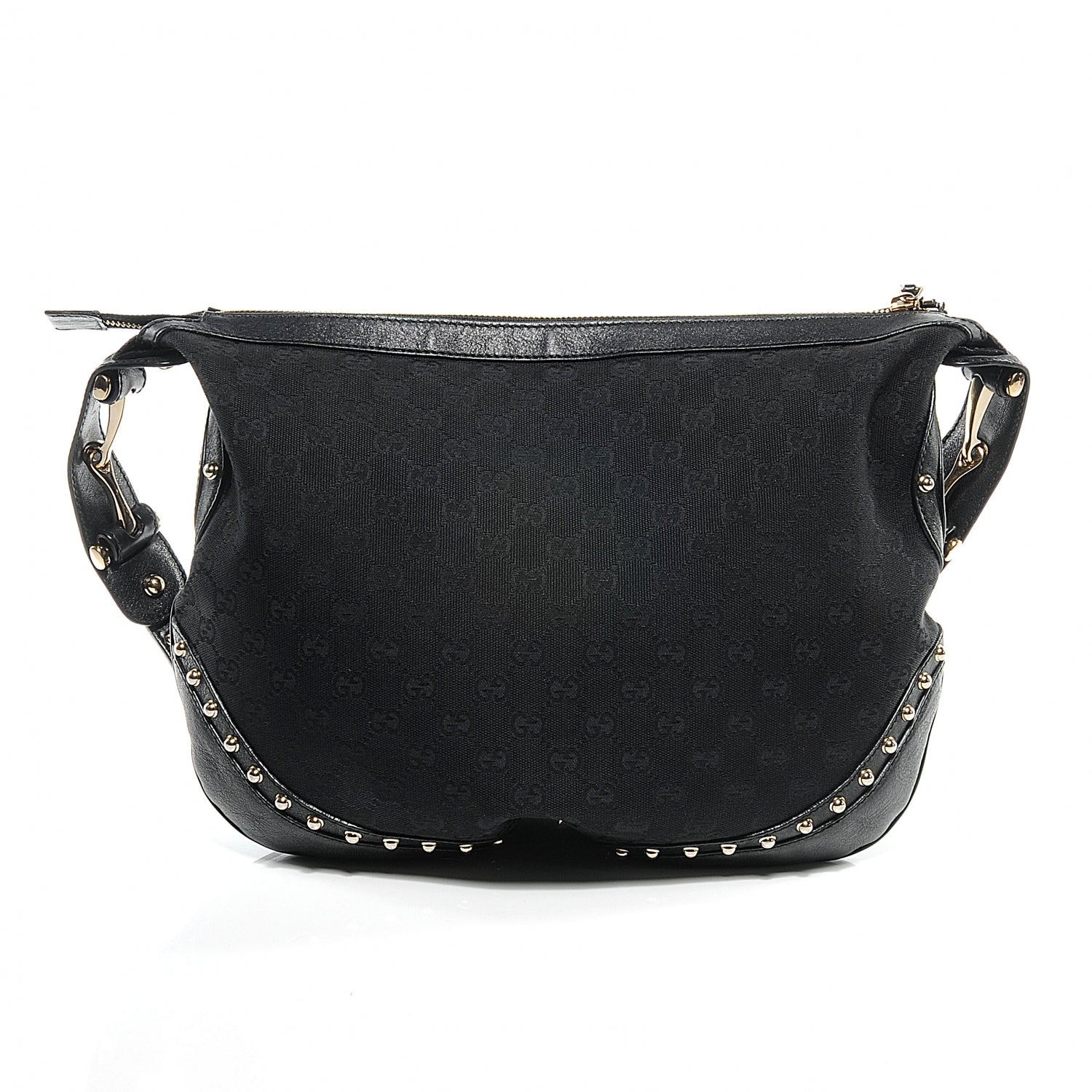 Gucci Monogram Studded Pelham Shoulder Bag Black 7 of 8