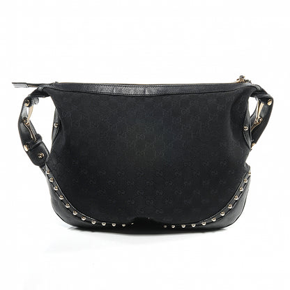 Gucci Monogram Studded Pelham Shoulder Bag Black 7 of 8