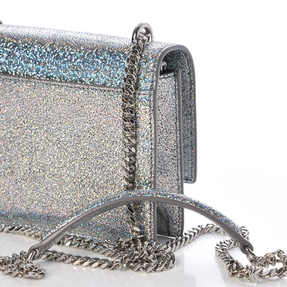Saint Laurent Metallic Crackled Calfskin Monogram Sunset Chain Wallet Star Light 14 of 15