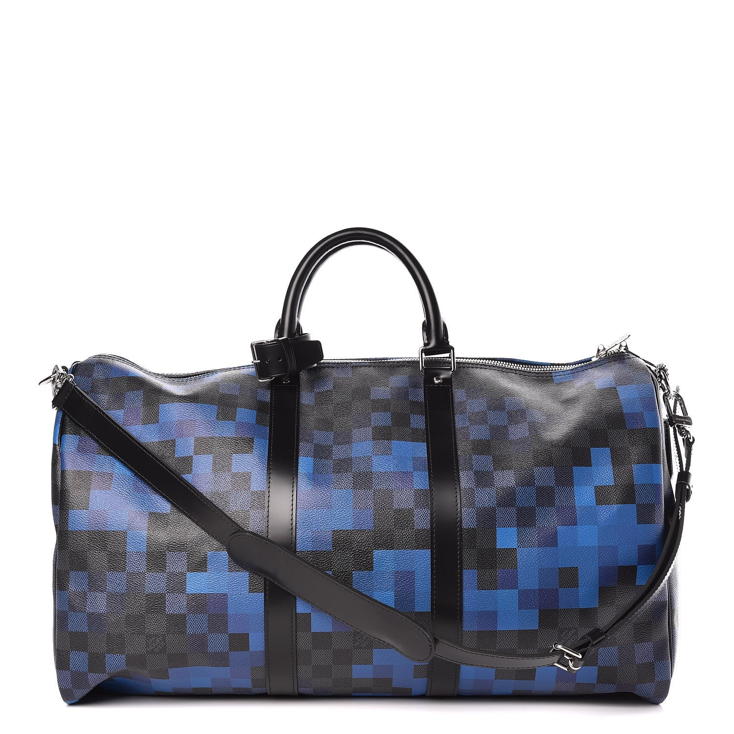 Louis Vuitton Damier Graphite Pixel Keepall Bandouliere 50 Blue 1 of 10