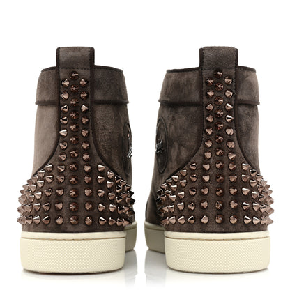 Christian Louboutin Mens Suede Lou Spikes Flat Sneakers 43 Castor Africa 4 of 12