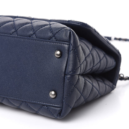 Chanel Caviar Quilted Small Coco Handle Flap Navy 9 of 10