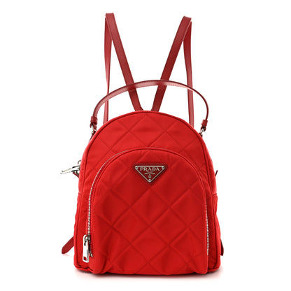 Prada Nylon Tessuto Impuntu Quilted Backpack Rosso 1 of 11