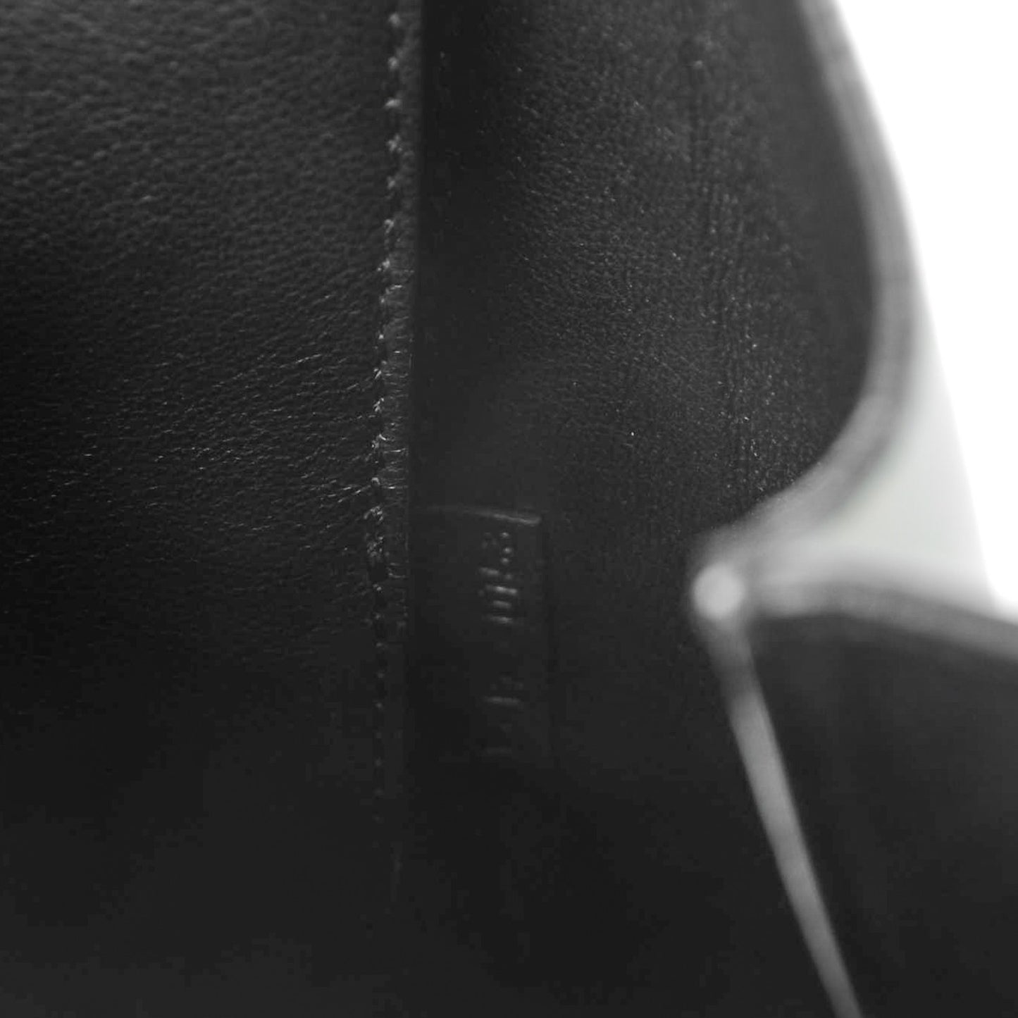 Grained Calfskin Medium Edge Shoulder Bag Pearl Grey