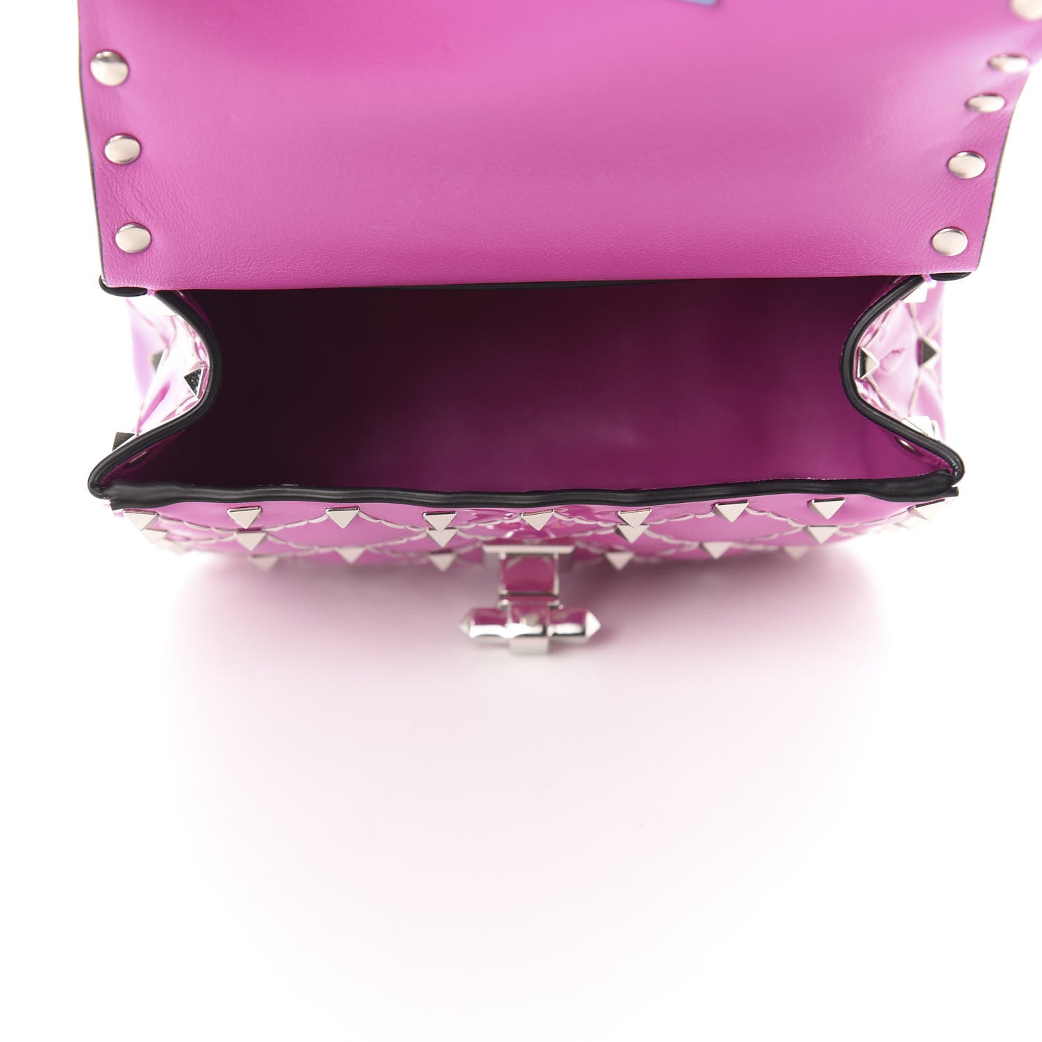 Valentino Garavani Patent Micro Rockstud Spike Shoulder Bag Radiant Orchid 5 of 9