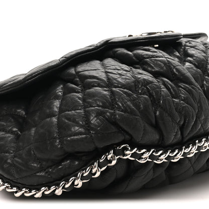 Chanel Washed Lambskin Quilted Large Chain Around Messenger Black 9 of 10